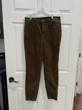 Talbots Olive Green Corduroy Jeggings Size 6